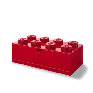 cervena ulozna lego 5006142 kocka s 8 vystupkami a zasuvkou