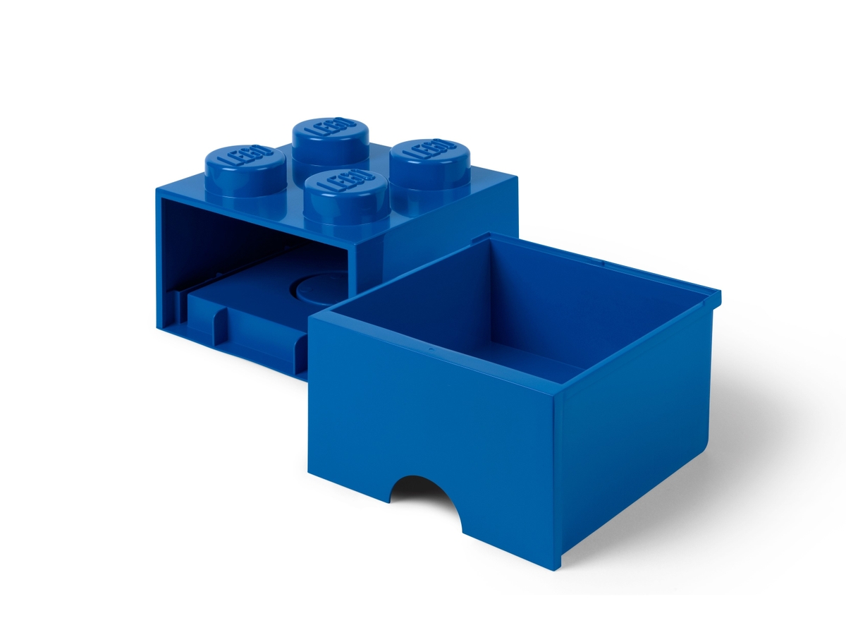 lego 5006141 ulozna modra kocka so zasuvkou a 4 vystupkami