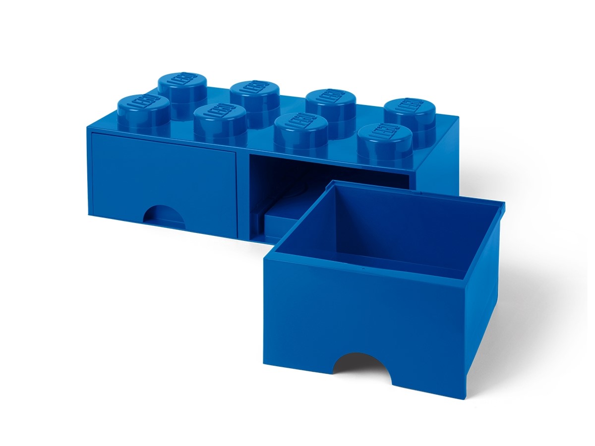 lego 5006143 ulozna modra kocka so zasuvkou a 8 vystupkami