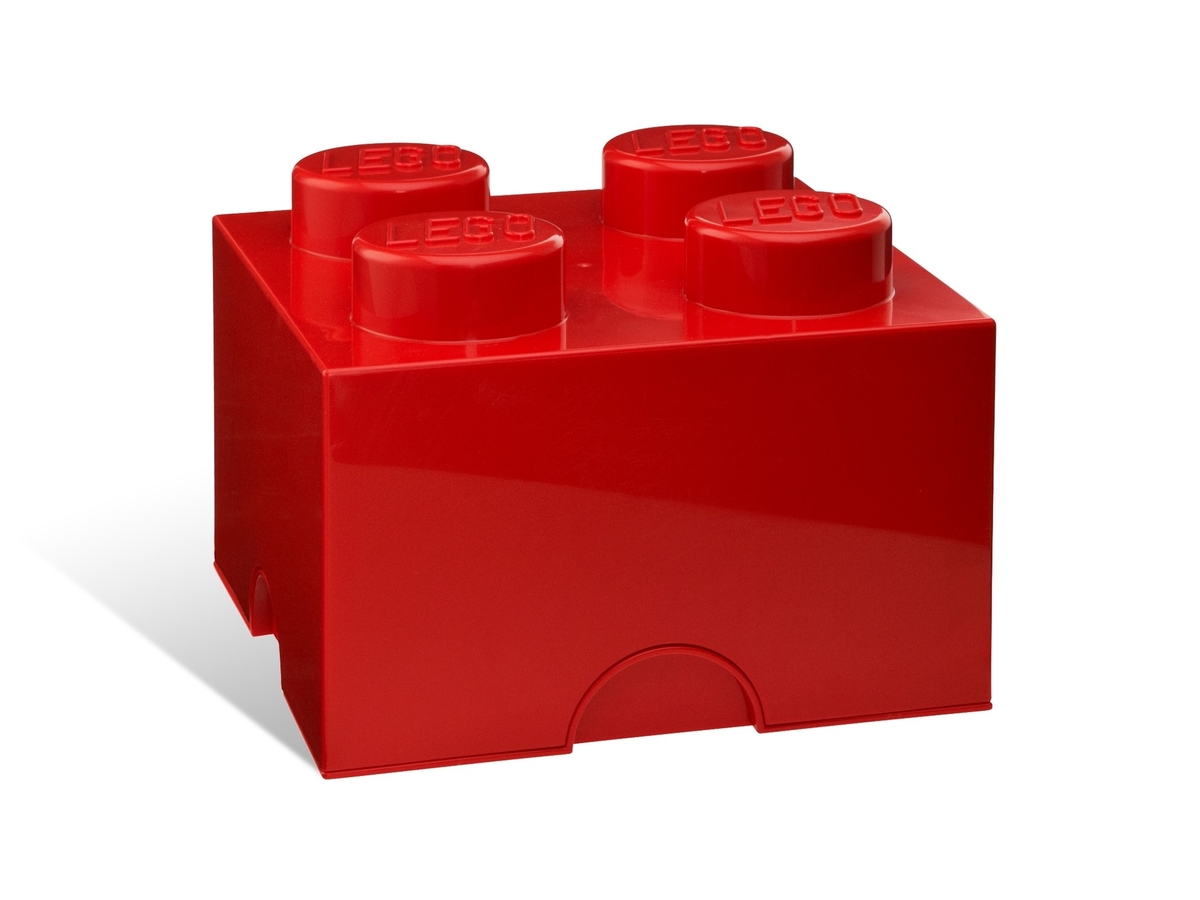 lego 5006968 ulozna kocka so 4 vystupkami cervena